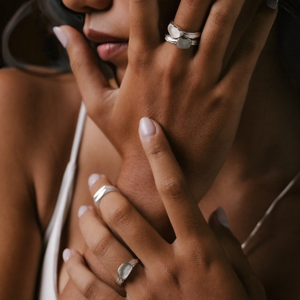 ASHA Sculptural Minimalist Ring in Solid Sterling Silver